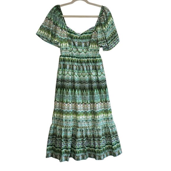 NEW NSR Delphine Tiered Green Dress Size S - Picture 6 of 6